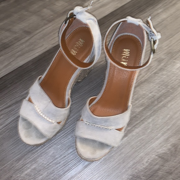 Gray Suede Chunky Platform Heels - Picture 2 of 5